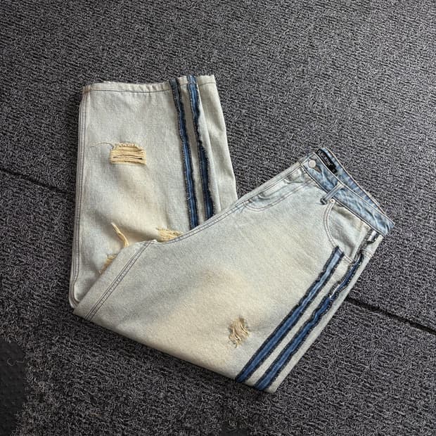 플레이버리즘 인사이드 아웃 와이드 데님 팬츠 3755