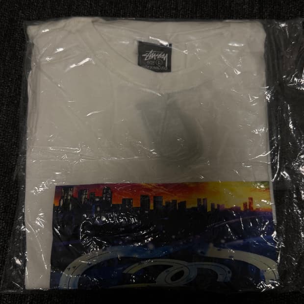 [L] 스투시 SS 하이웨이 티셔츠 화이트
