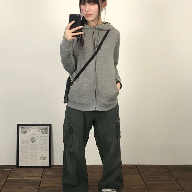 Servadical Striped Lined Zip Hoodie