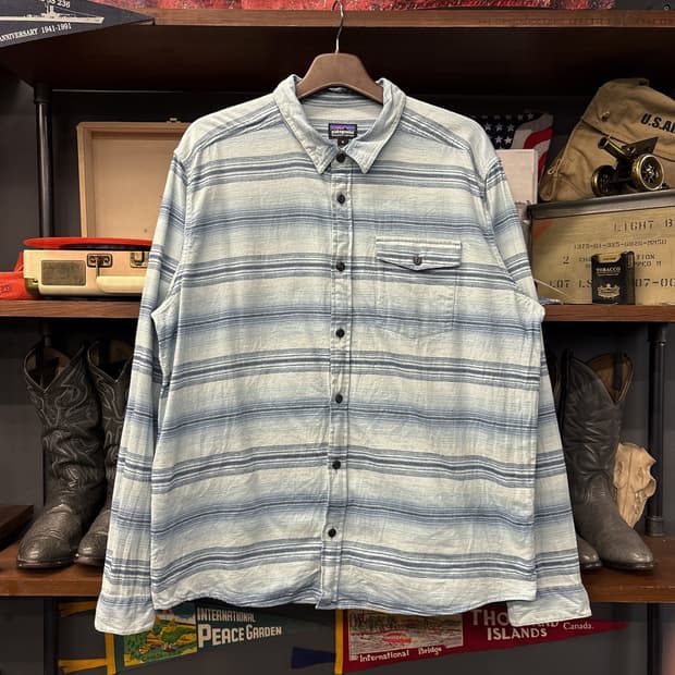 파타고니아 오가닉코튼 웨이브 그라데이션 자카드 워크셔츠 N1019