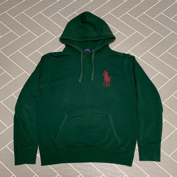 폴로 빅포니 후드티 그린