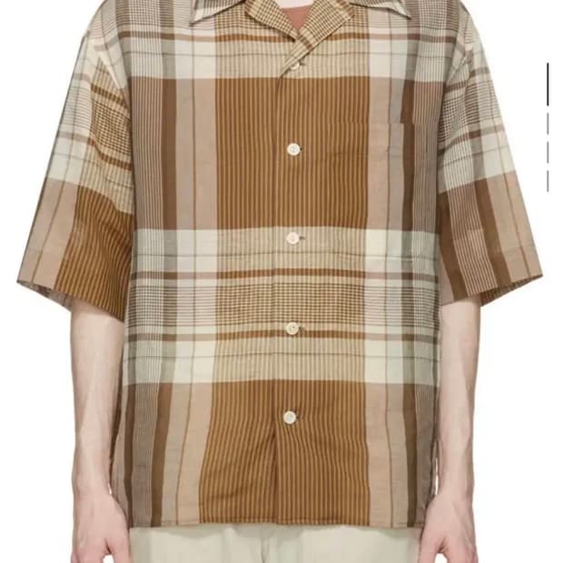 르메르 Lemaire 컨버터블 체크셔츠 48