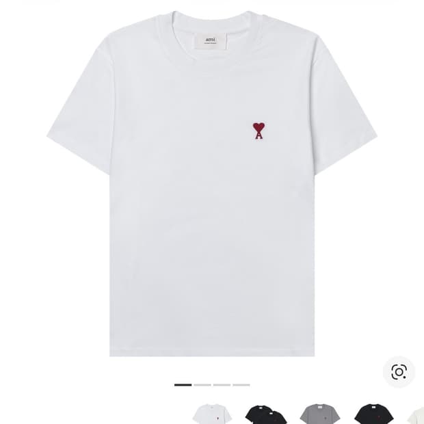 아미 스몰 하트 로고 박시핏 반팔 화이트 S