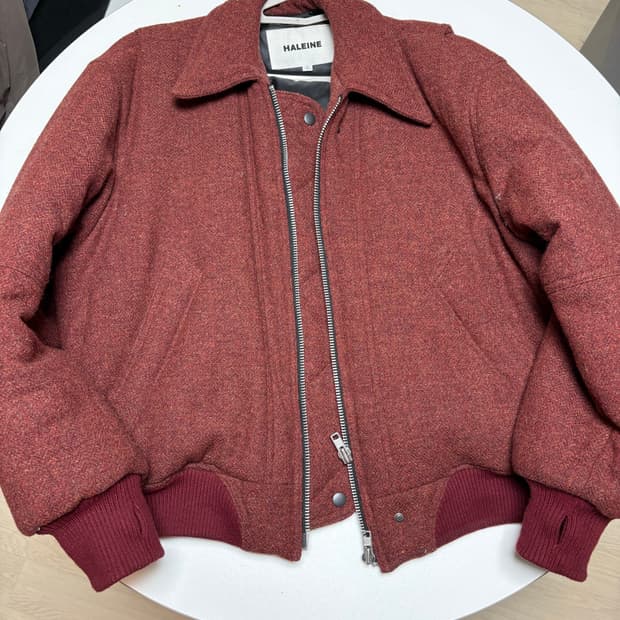 [HALEINE] 3D PADDED WOOL BLOUSON BURGUND