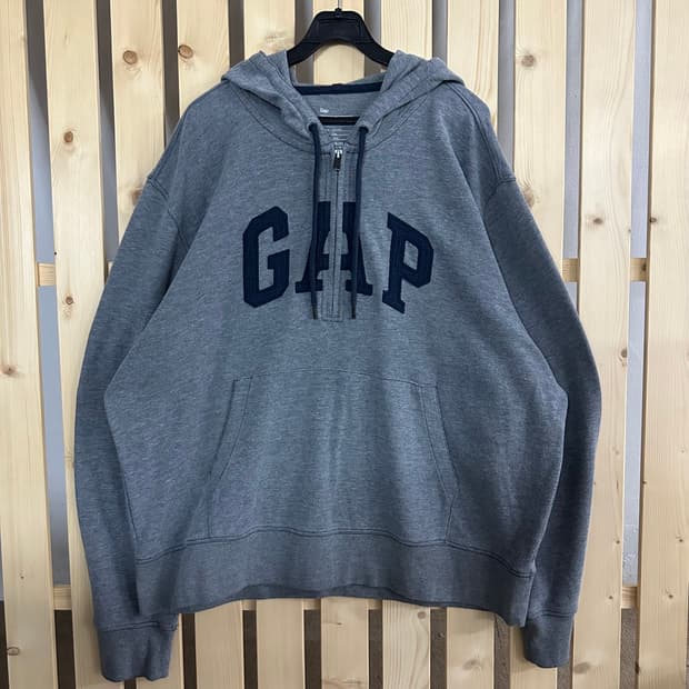(2XL) GAP 갭 차콜 반집업 후드티