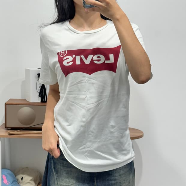 리바이스 levis 빅로고 반팔 티셔츠 화이트