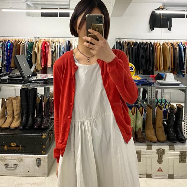 UNITED ARROWS collarless cardigan 카라리스