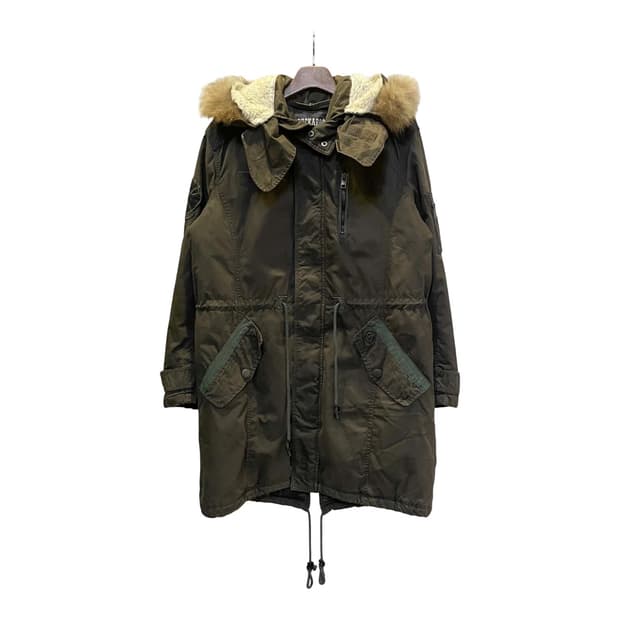 BUCKAROO 버카루 퍼후드 밀리터리 파카 멀티포켓 스트링 디테일 카키