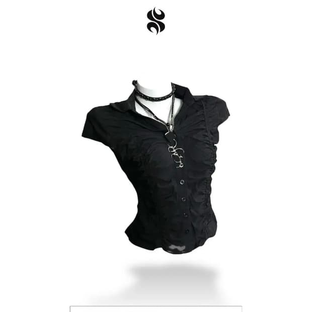 빈티지 셔링 반팔 셔츠