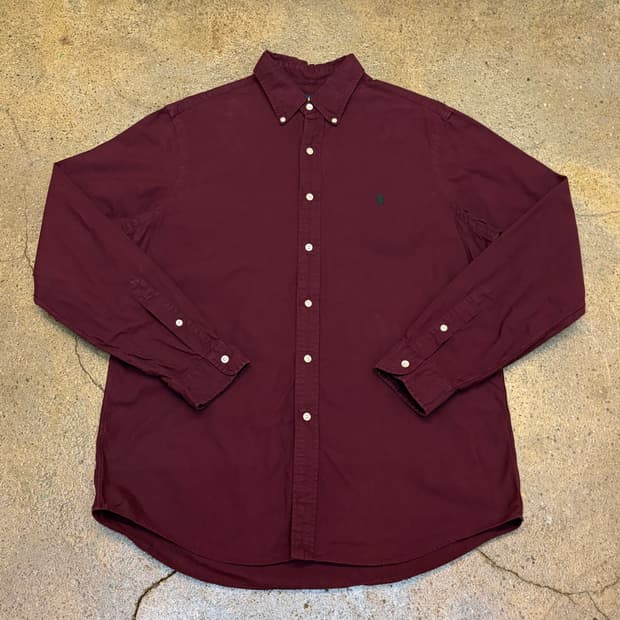 미국 빈티지 폴로랄프로렌 버건디 긴팔 셔츠