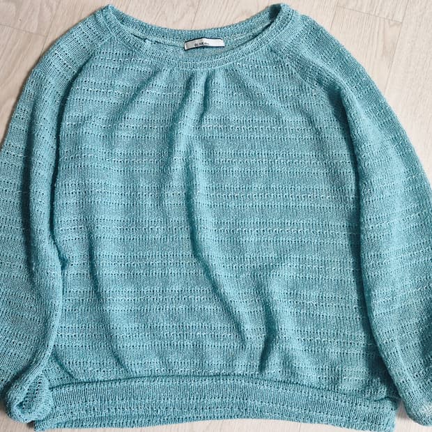 일본빈티지 올리브데올리브 민트 롱슬리브 니트