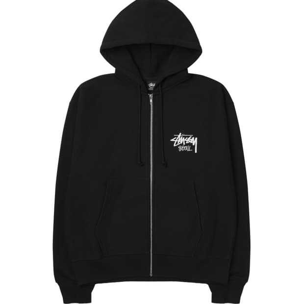 스투시 서울 후드집업 블랙