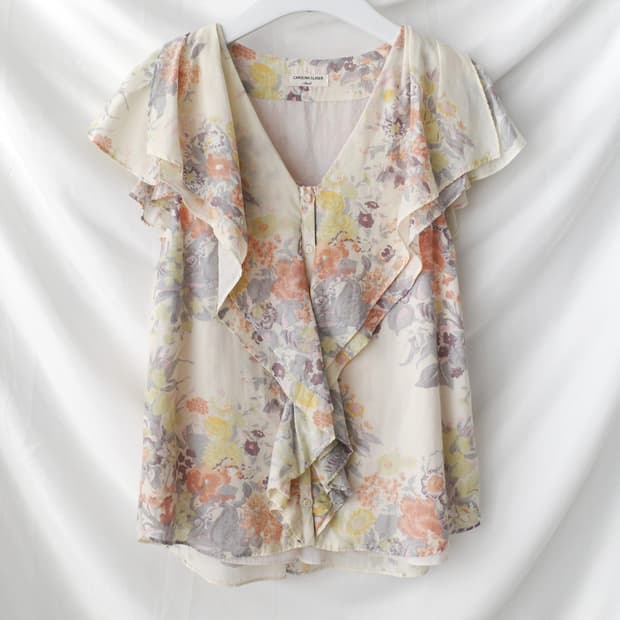 CAROLINA GLASER) flower ruffle blouse 