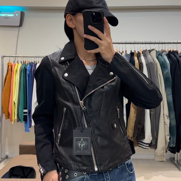Mackage Minella 캔버스&레더 바이커 자켓