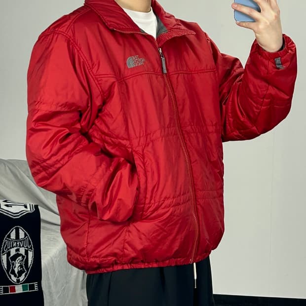 노스페이스 레드 경량패딩 L 