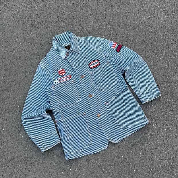 히스테릭 글래머 빈티지 히코리 스트라이프 워크자켓