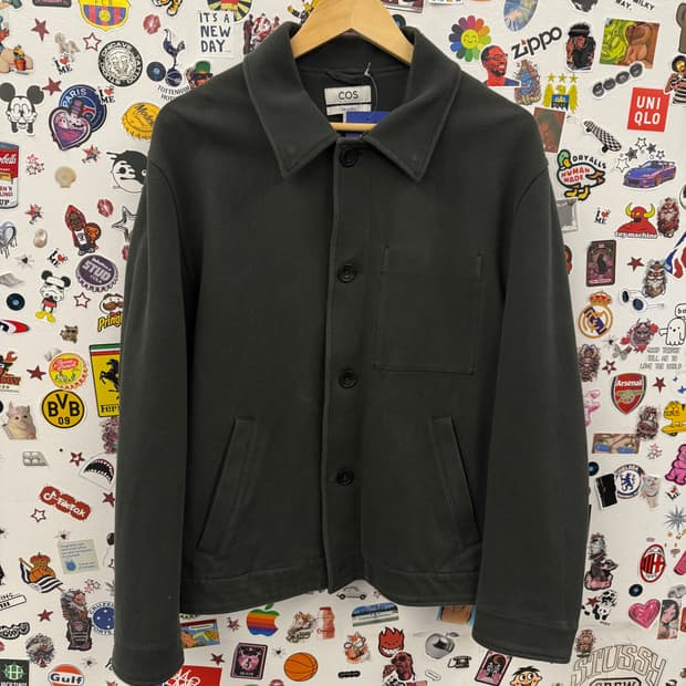 COS 코스 칼라 트윌 그린 자켓 L