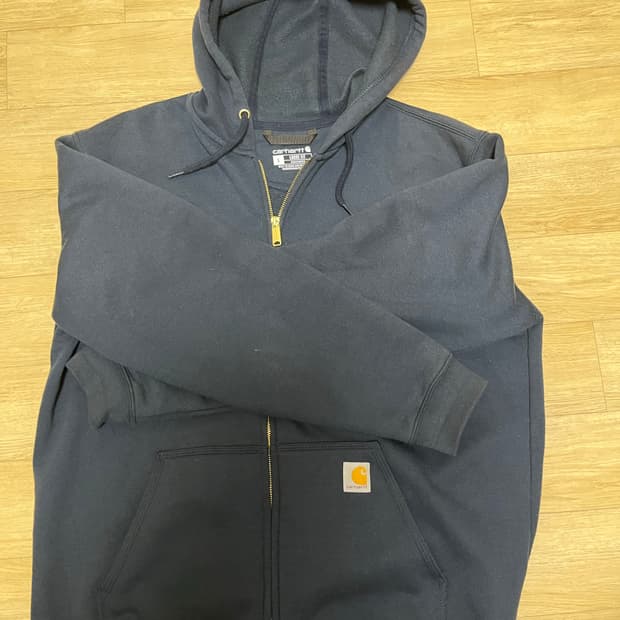 칼하트 루즈 핏 미드웨이트 레귤러 풀 집 스웨트셔츠 뉴 네이비