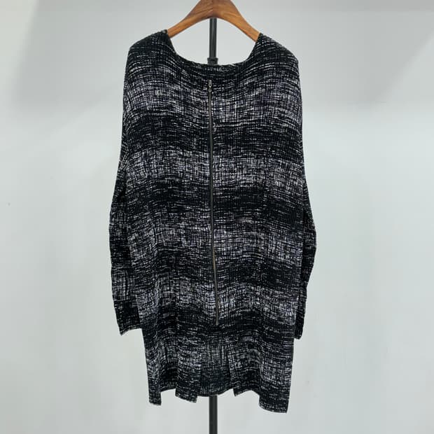 이세이 미야케 짚업 롱 가디건