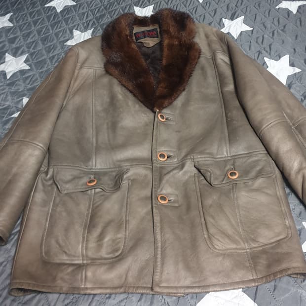 WOOGAA 컬렉션 밍크퍼 양가죽 안감양털 헌팅 자켓 (XXL)