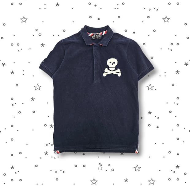 M Beams 빔즈 스컬 카라 반팔 티셔츠