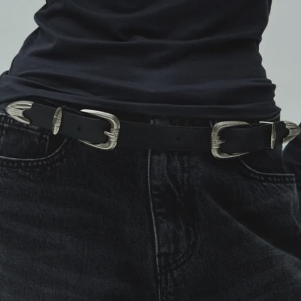 다이애그널 레더 벨트