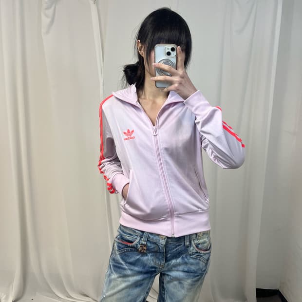 Adidas pink Firebird jersey