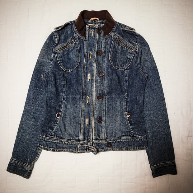 '00s archive Panel Denim Military Jacket