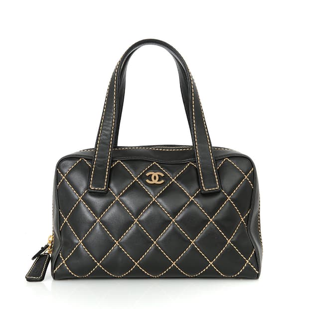 샤넬 와일드 스티치 블랙 볼링백 CC로고 빈티지토트 A20666