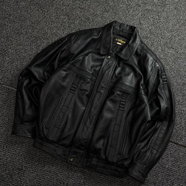 90s SILVIANG 아카이브 버클 디테일 에이징 램스킨 자켓 1786