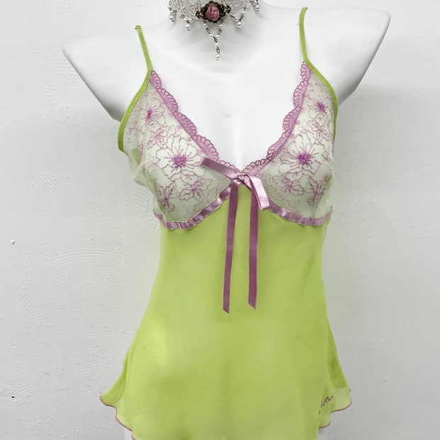 페어리 시어 자수 슬립 핀터깔