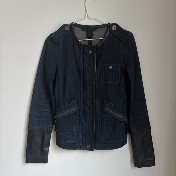 Marc By Marc Jacobs 레더 트림 데님 자켓