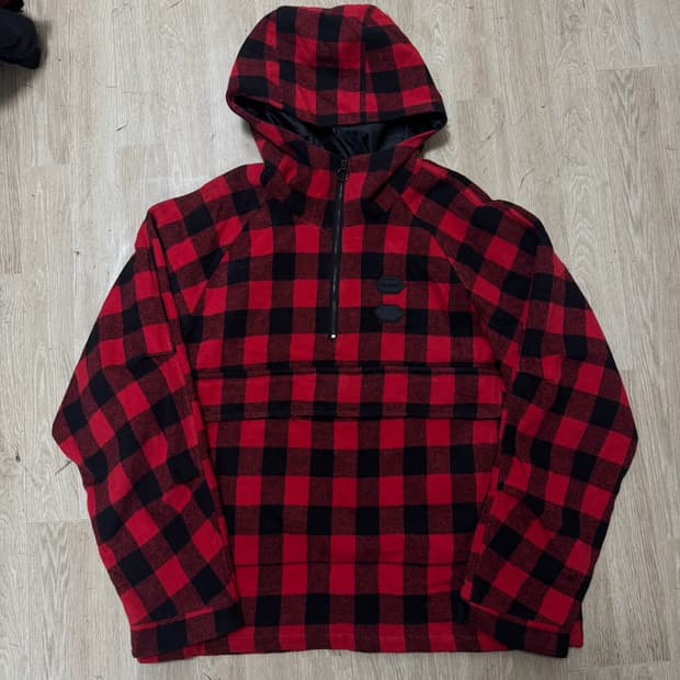 오프화이트 와펜 타탄체크 풀오버 후드 자켓 L/100 