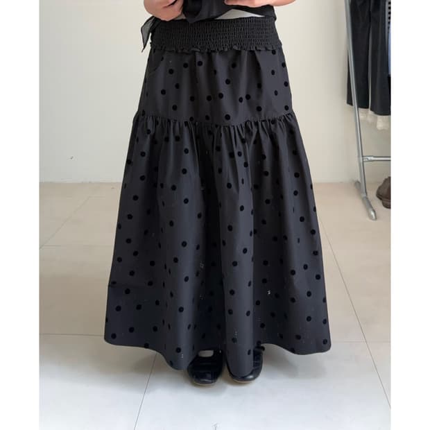 빈티지 도트 스커트