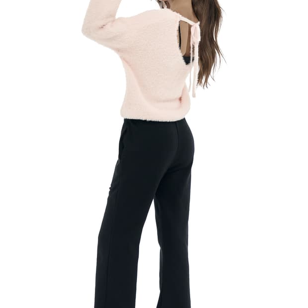 클리시어 Sherbet furry ribbon knit, Pink