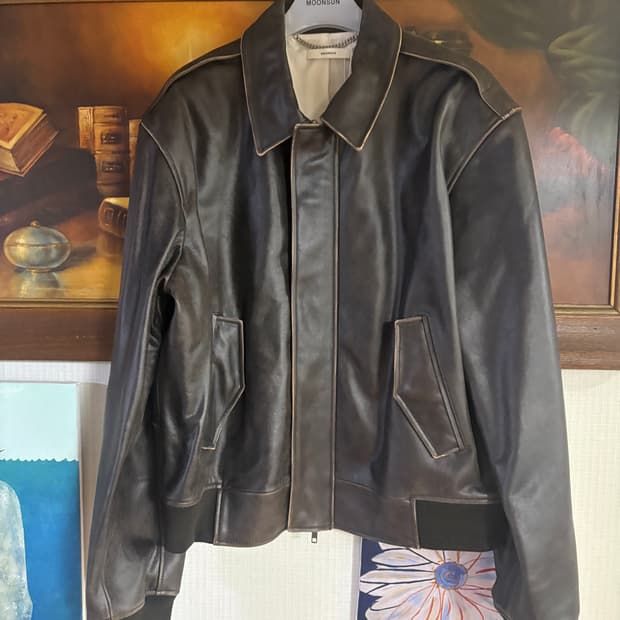 (새상품) 문선 소가죽 레더 자켓