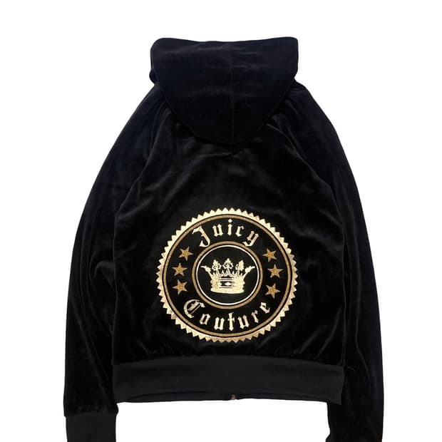 쥬시 꾸뛰르 벨벳 블랙 후드집업