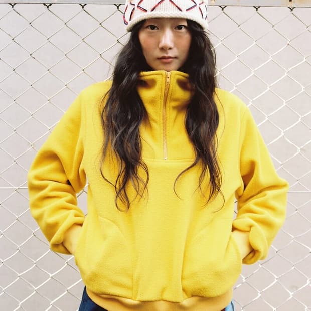 포니테일 플리스 하프 집업 풀오버