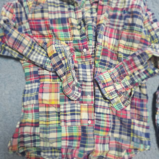 폴로 마드라스 패치워크 셔츠