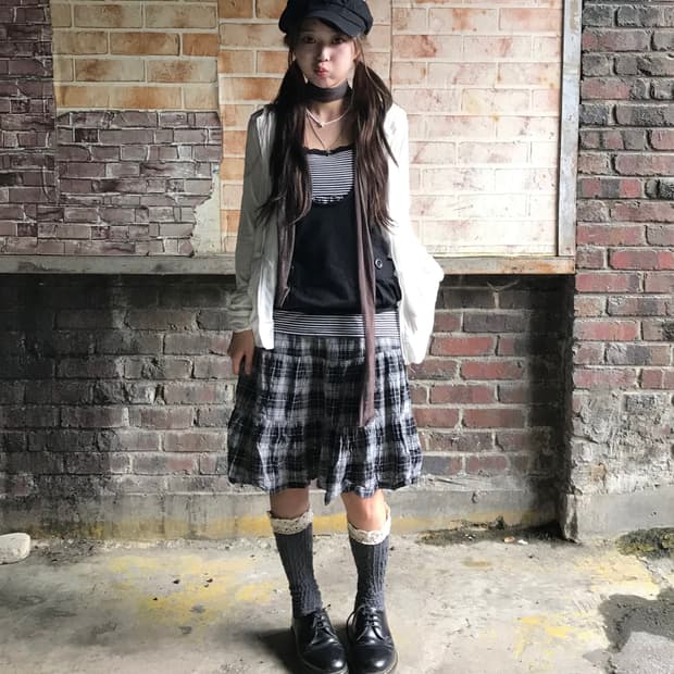 데일리 캐주얼 니혼진 펑크 코디세트
