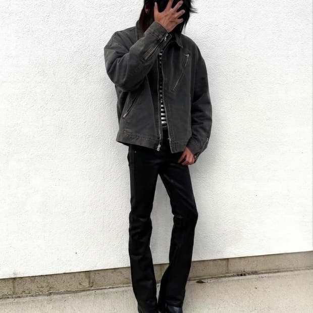 Julius_7 샘플 데님 라이더자켓