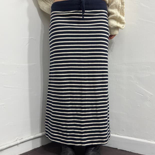 coen stripe long skirt