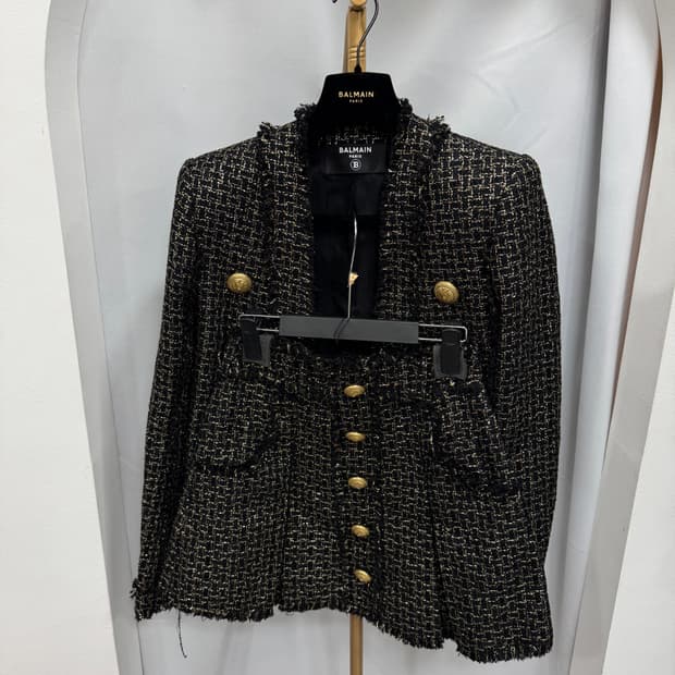 백화점판 발망 트위드 자켓 스커트 세트