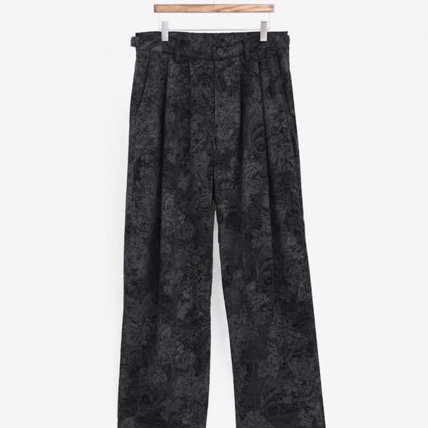 Paisley corduroy pants (black)