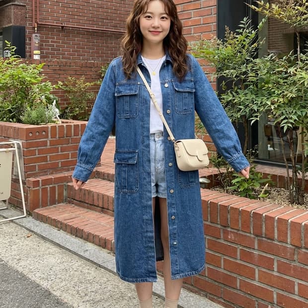 JESSI NEW YORK 제시뉴욕 데님 롱 셔츠 원피스/자켓