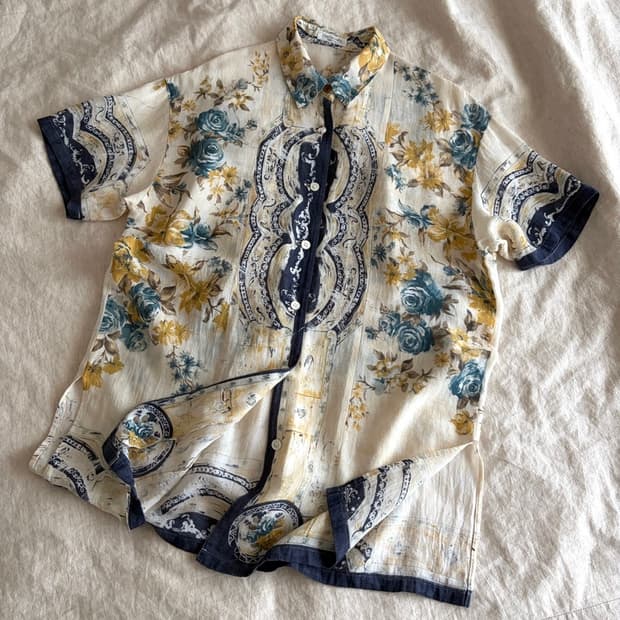 oriental patterned shirt-blouse