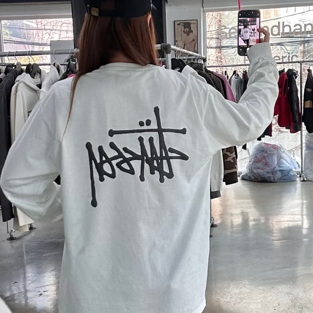 스투시 베이직 백로고 롱슬리브