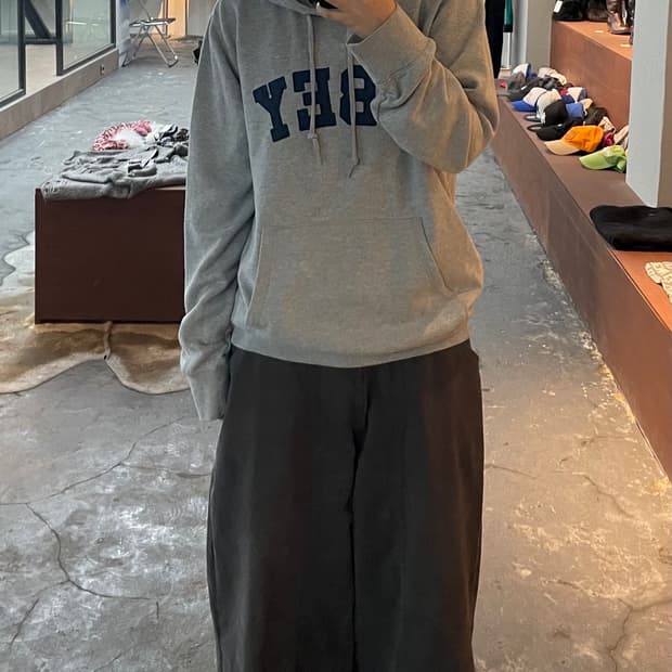 오베이 빅로고 그레이 후드티 H754