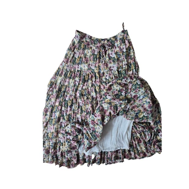 Vintage 플라워 Tiered Skirt