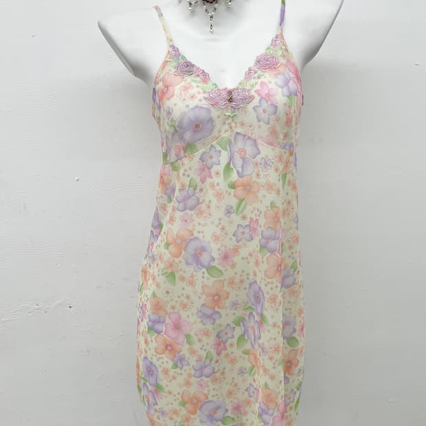 플로럴 페어리 메쉬 슬립